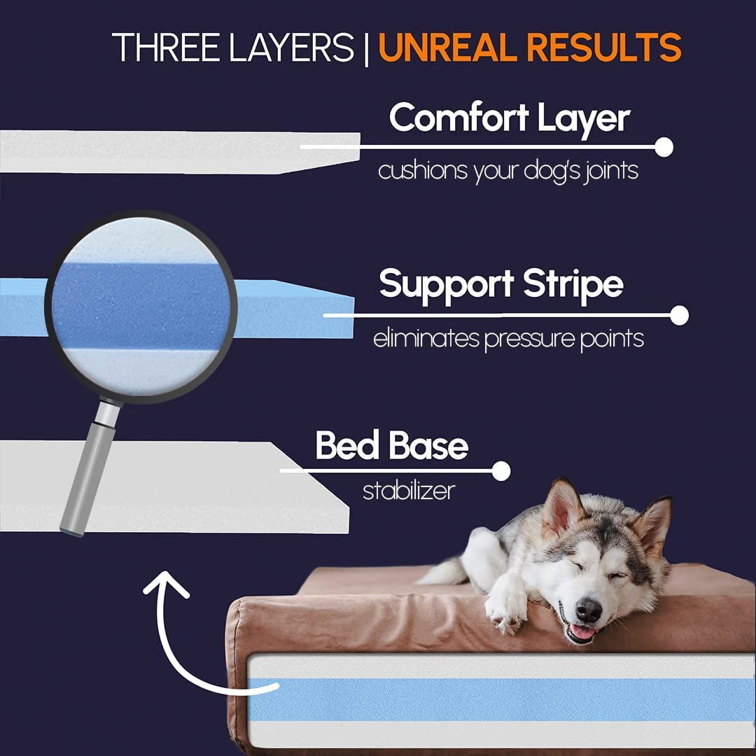 Big Barker 7" Pillow Top Orthopedic Dog Bed - XL Size - 52 X 36 X 7 - Burgundy - for Large and Extra Large Breed Dogs (Headrest Edition)