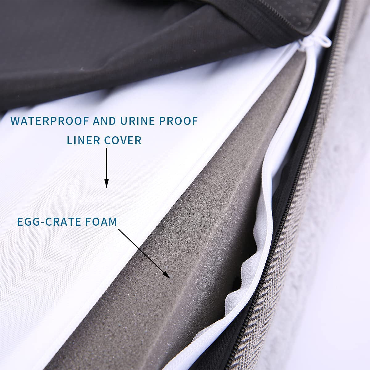 WINDRACING Orthopedic Dog Bed for Medium Dogs, Bolster Sides Dogs Sofa Bed with Removable Washable Cover & Non-Skid Bottom, Soft Pet Bed with Egg Foam Dog Couch for Sleeping, 31 X 25 Inch, Gray