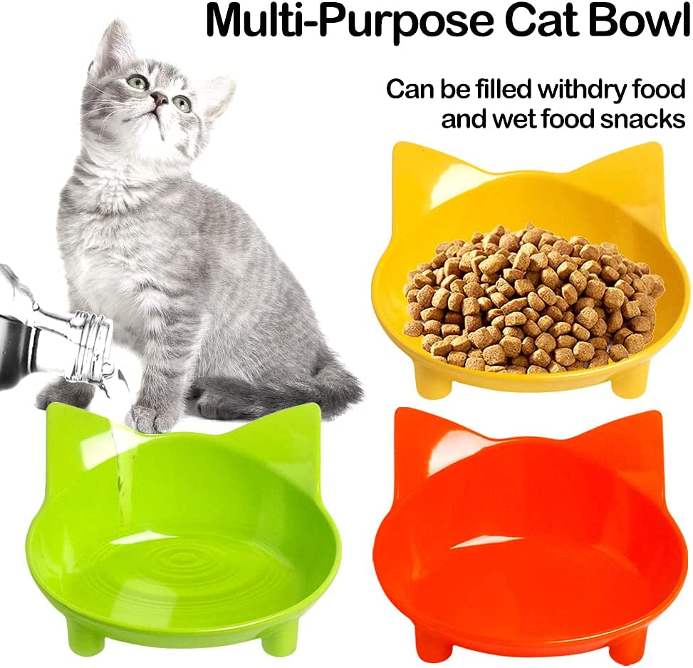 Skrtuan Cat Bowls, Non-Slip Food and Water Bowls for Cats & Dogs, Wide & Shallow Design to Prevent Whisker Fatigue, Safe Food-Grade Pet Dishes for Kittens, Puppies, Rabbits