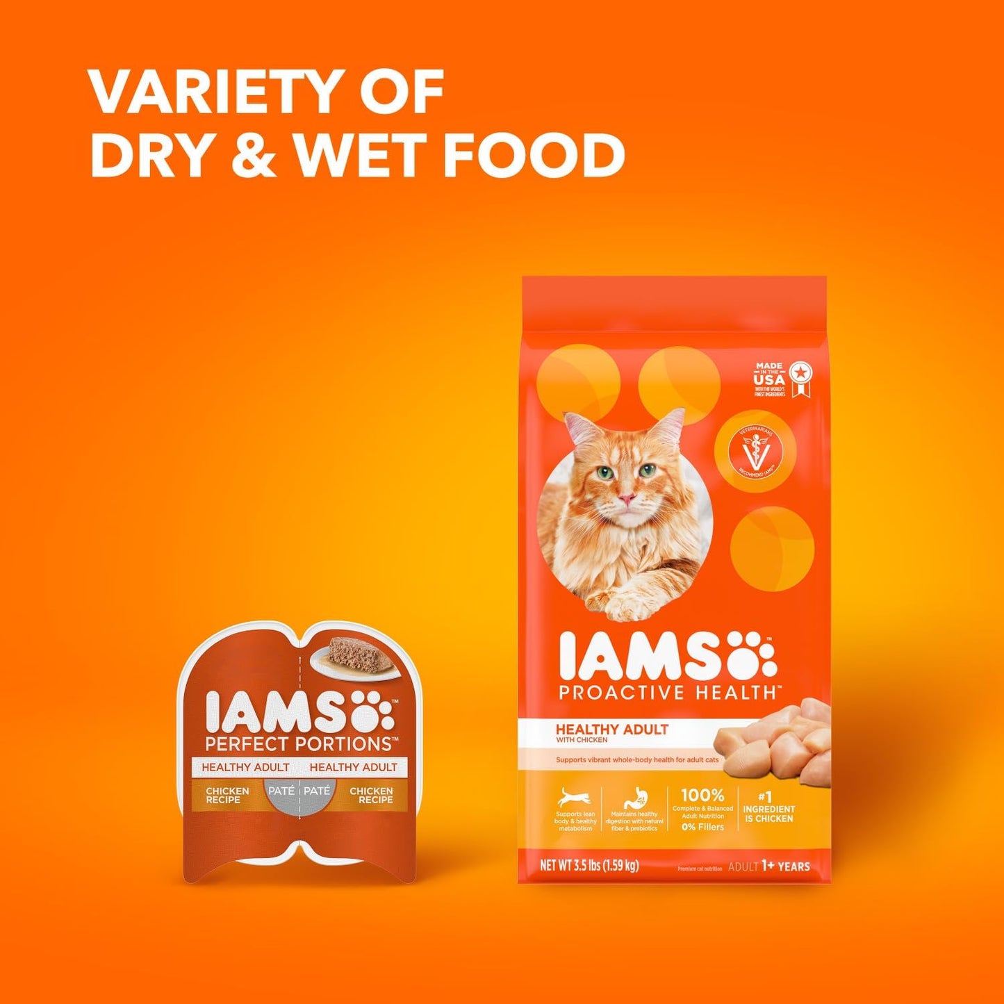 IAMS Proactive Health Adult Healthy Dry Cat Food with Chicken, 22 Lb. Bag