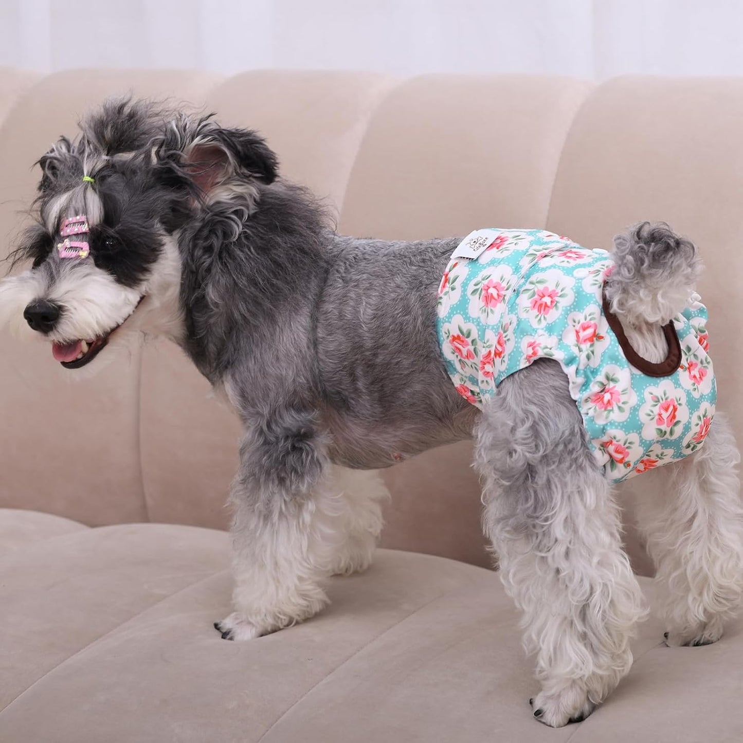 Cutebone Dog Diapers Female Washable Small Medium Large 3 Pack Reusable Doggie Diapers Puppy Period Pants for Doggy Heat Cycle Peeing D14XS