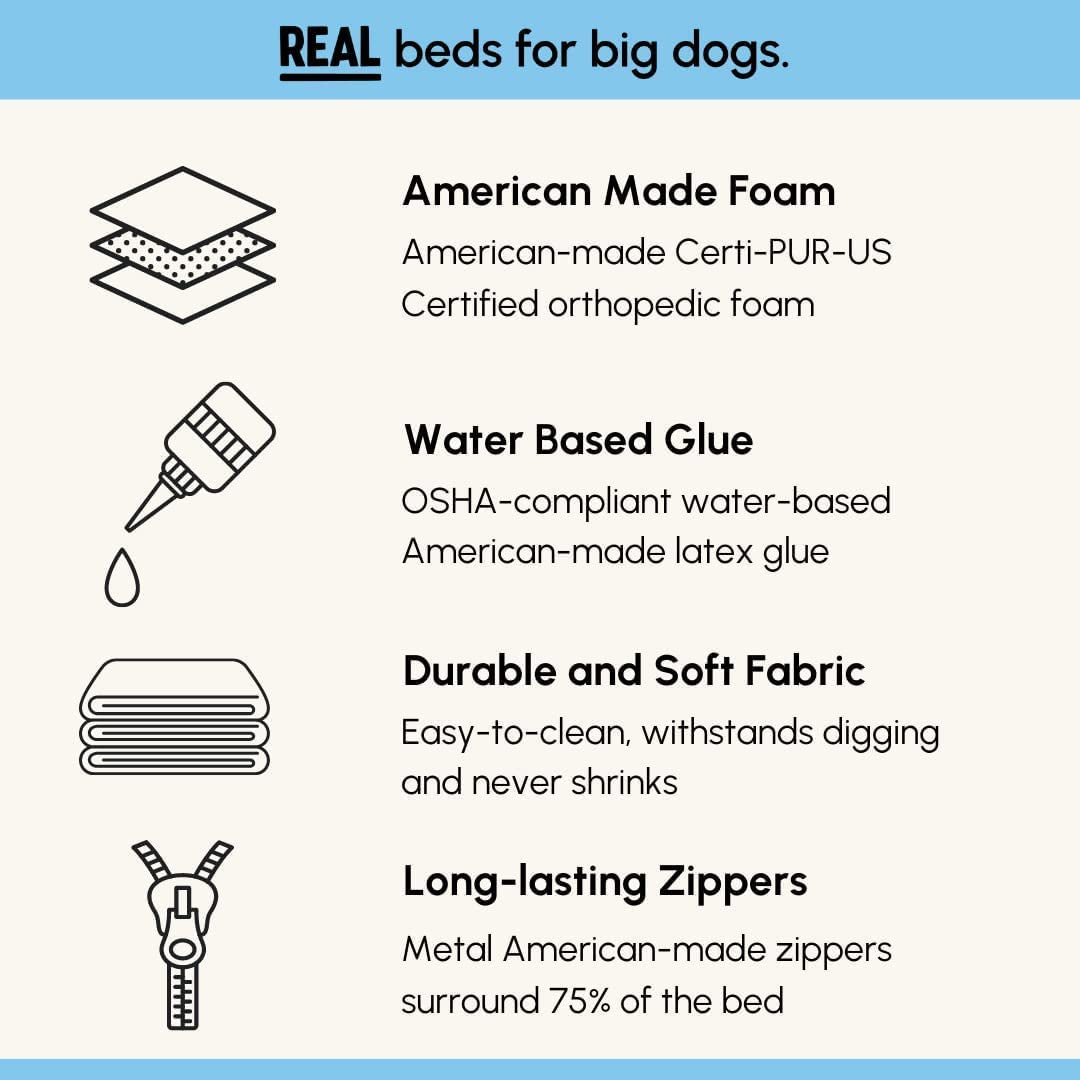Barker Beds Orthopedic XL Dog Bed for Large Dogs - 7" Thick Memory Foam Cushion with Washable Microsuede Cover - Durable Water-Resistant Pet Bed - Made in USA (Chocolate)
