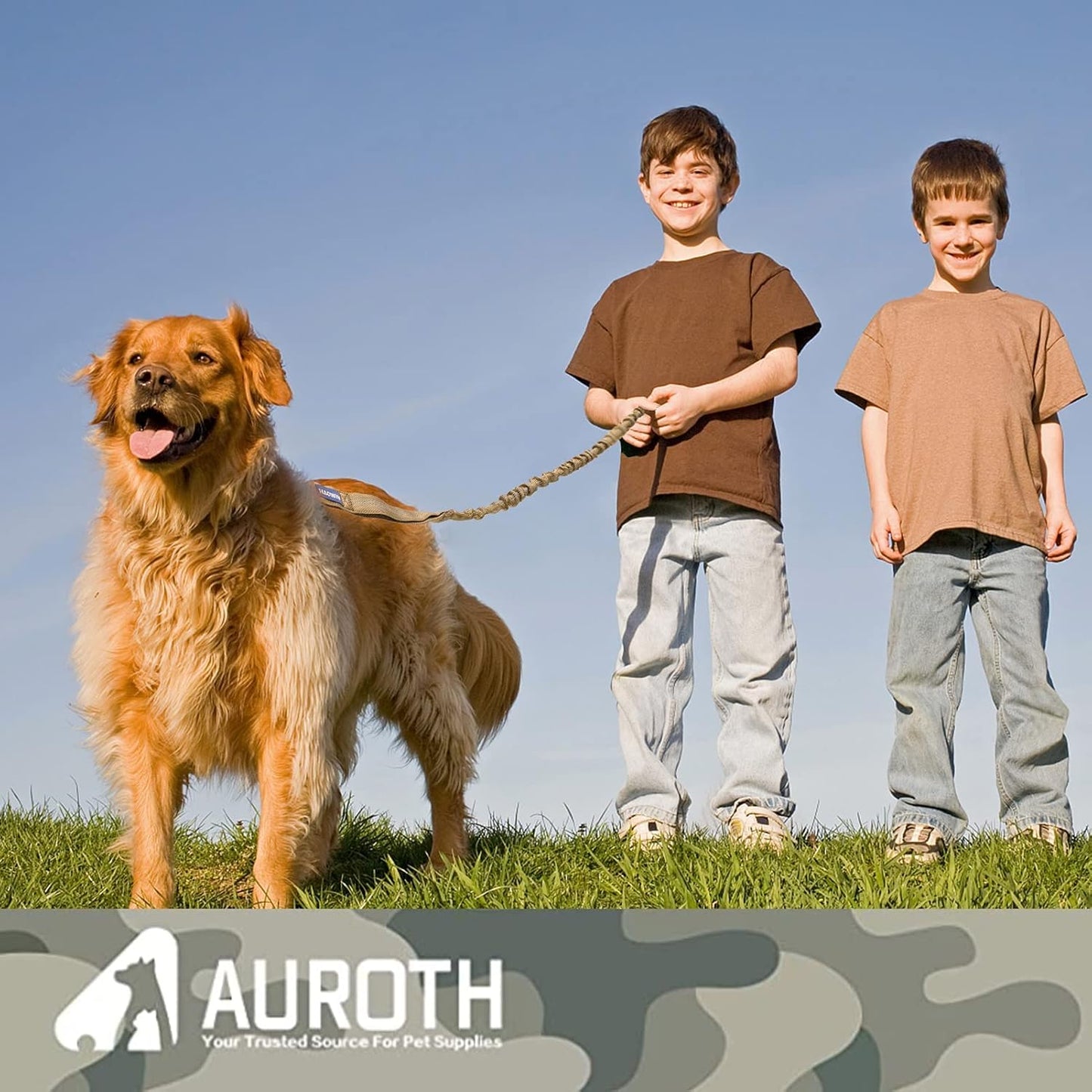 AUROTH Heavy Duty Bungee Dog Leash for Medium Large Breed Dogs, No Pull Leashes for Shock Absorption with Car Seat Belt, 2 Padded Handles 4.5FT 6FT Training Dog Leash