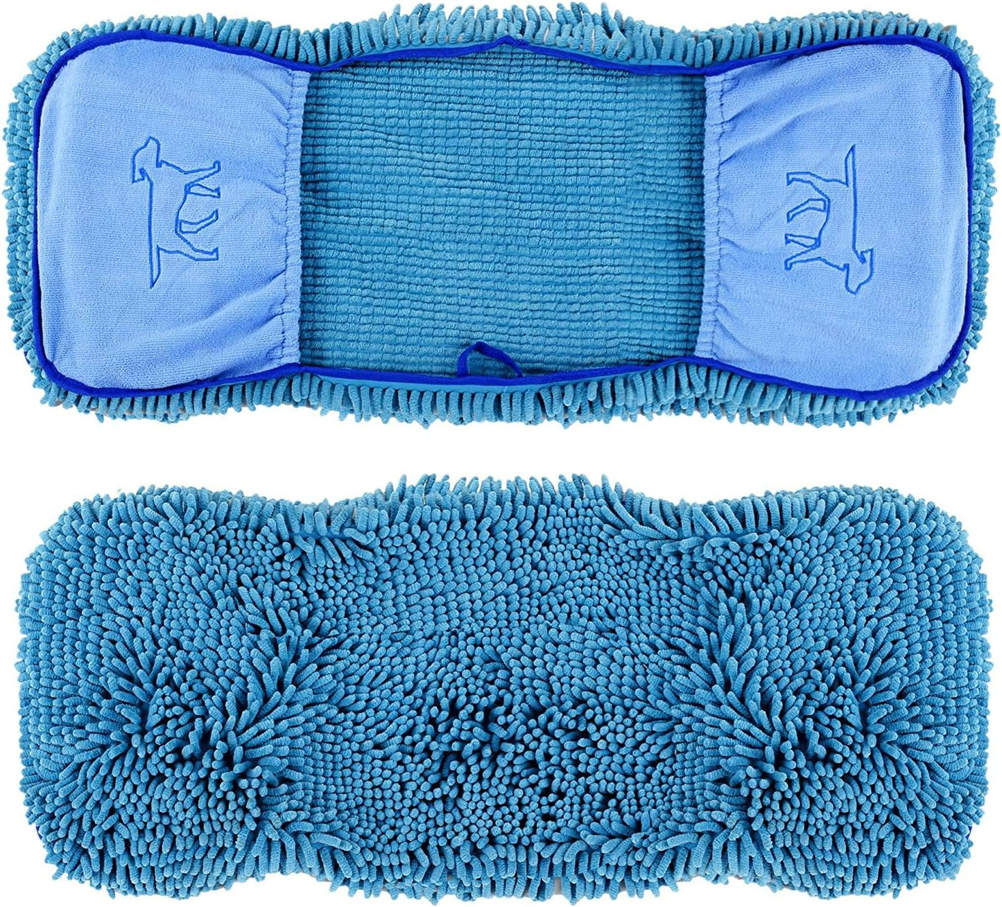 Tuff Pupper Quick Dry Towel for Dogs | Ultra Absorbent Microfiber Shammy | Extra Large 35X15 Size for All Breeds | Comfortable Hand Pockets | Indoor Outdoor Use | Durable Material | Machine Washable