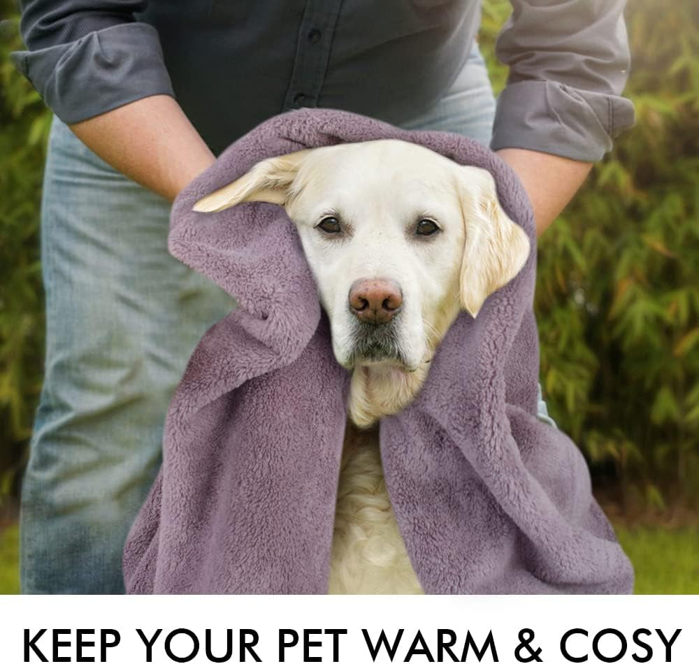 Kinhwa Dog Towel Super Absorbent Pet Bath Towel Microfiber Dog Drying Towel for Small, Medium, Large Dogs and Cats 30Inch X 50Inch Purple