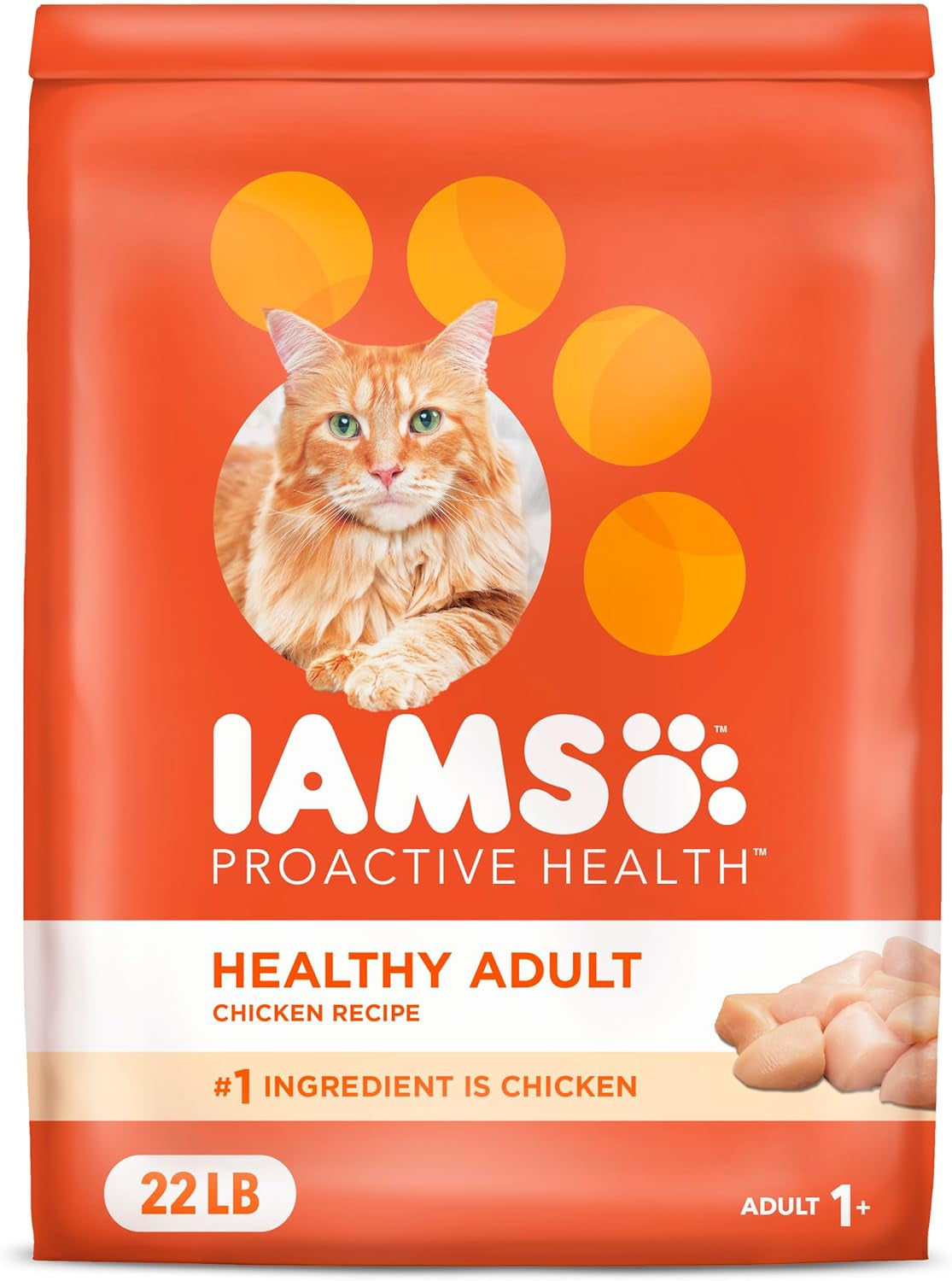 IAMS Proactive Health Adult Healthy Dry Cat Food with Chicken, 22 Lb. Bag