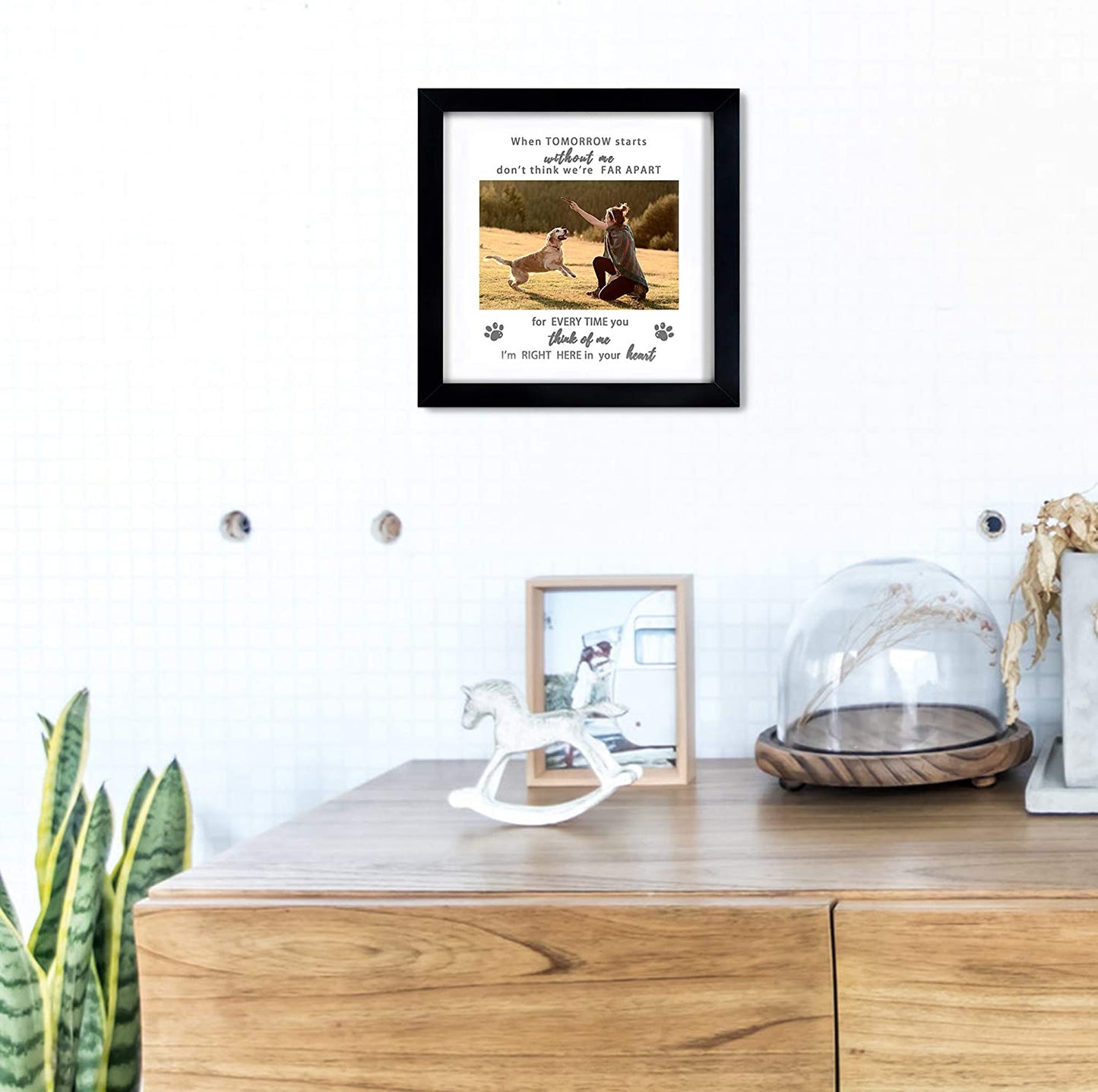 Kcrasan Memorial Picture Frame for Pet Loss Gift - Remembrance Frame for Dog or Cat with Sympathy Tribute Keepsake(9X9 Frame)