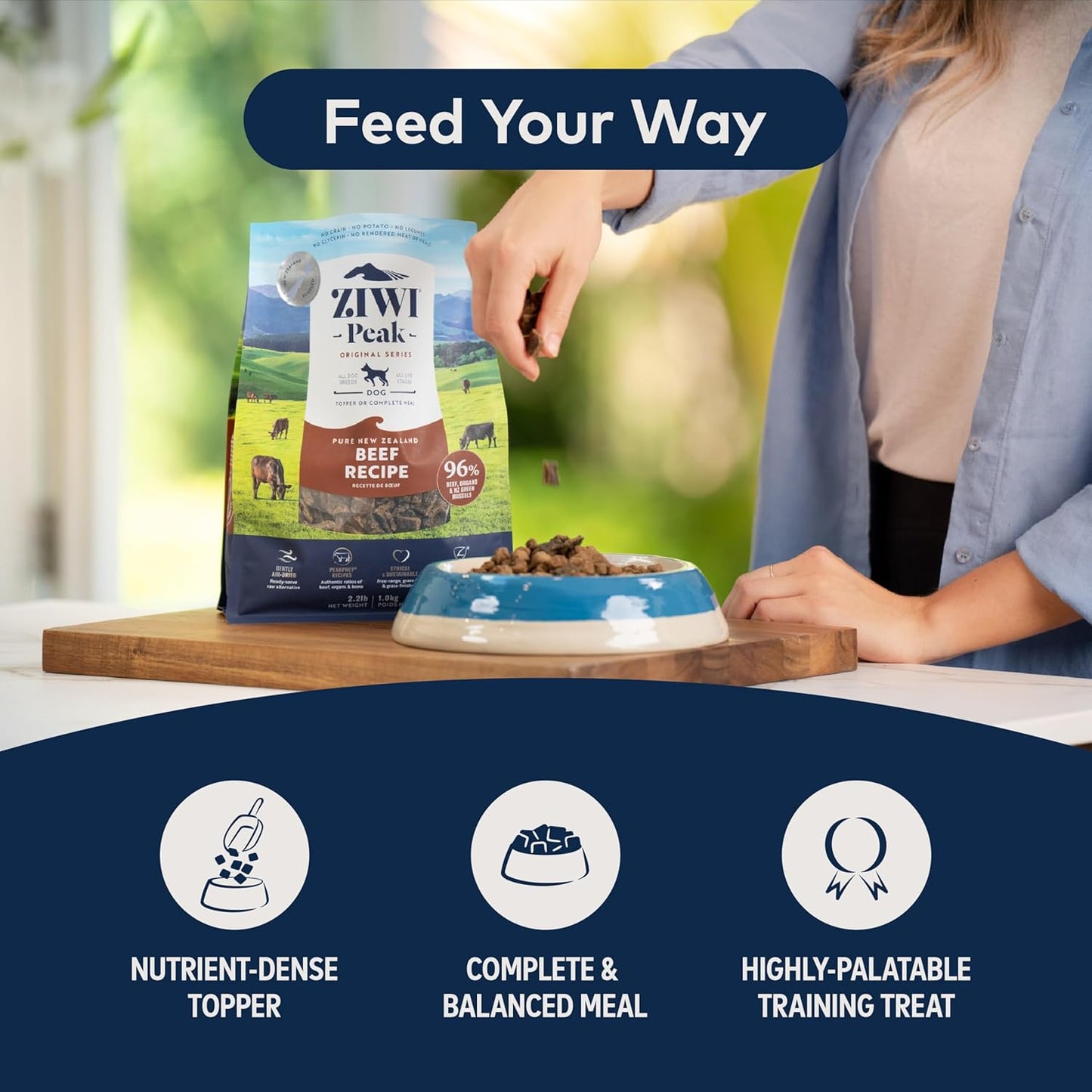 ZIWI Peak Air-Dried Dog Food – Beef - All Natural, High Protein, Grain Free, Limited Ingredient W/ Superfoods (16Oz)