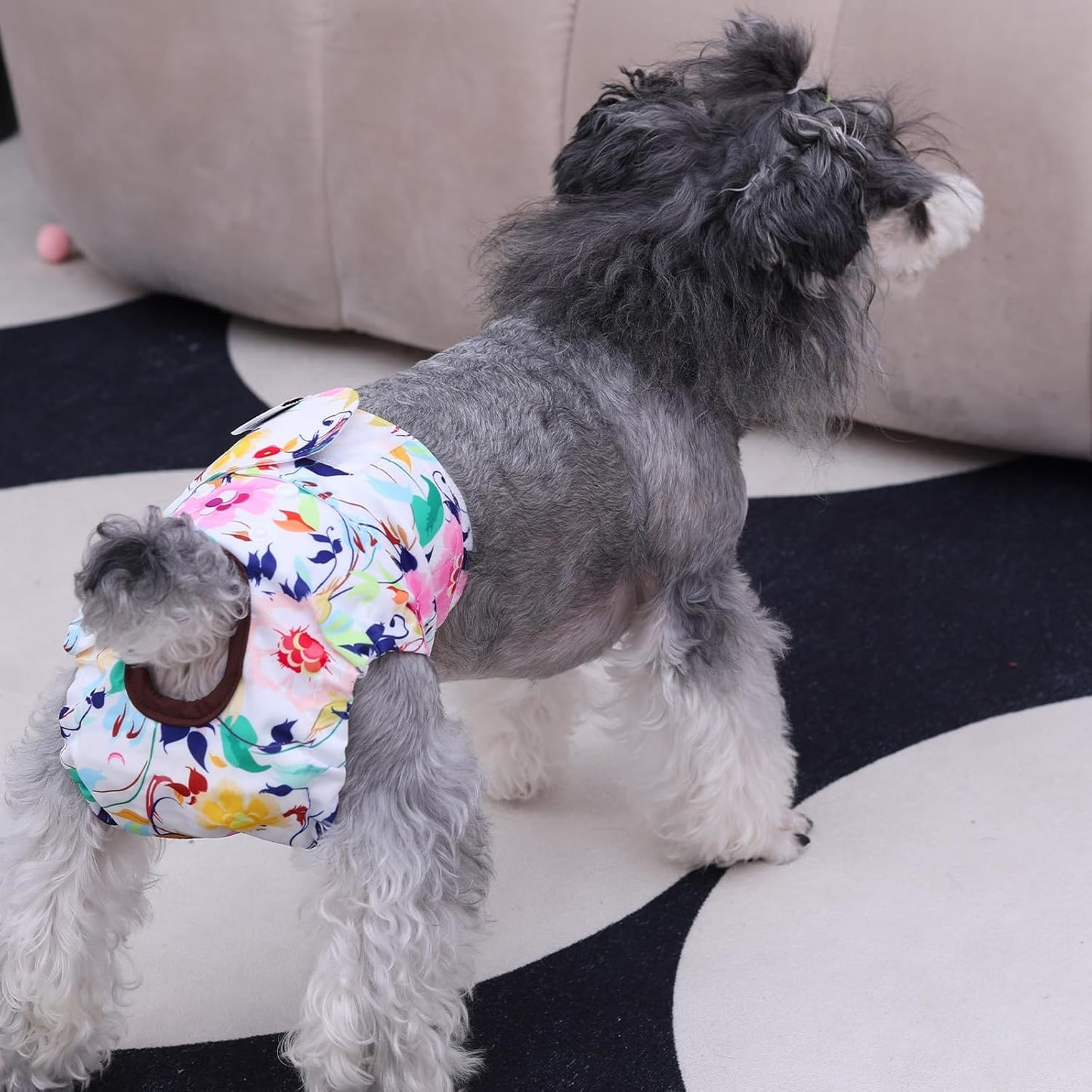 Cutebone Dog Diapers Female Washable Small Medium Large 3 Pack Reusable Doggie Diapers Puppy Period Pants for Doggy Heat Cycle Peeing D14XS