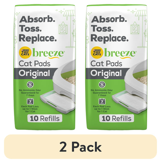 (10 Pack)   Breeze Bright Lemongrass Scented Ion Cat Litter Pads Refill Pack