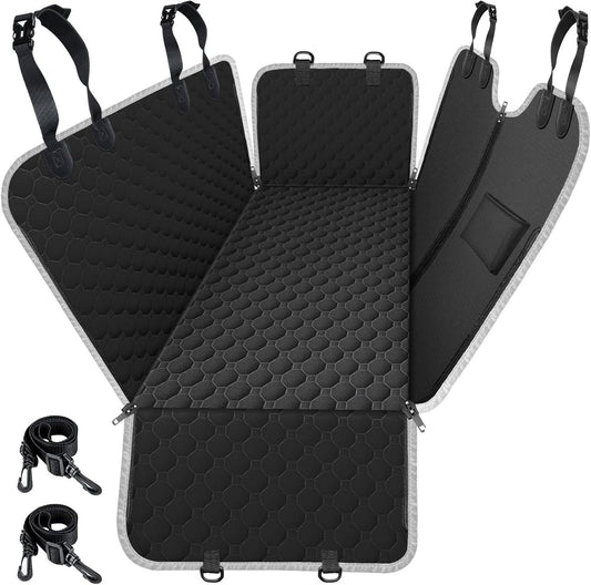 Mancro Dog Car Seat Cover for Back Seat, 2025 Upgraded 600D Heavy Duty Waterproof & Scratch-Resistant Dog Hammock for Car, Back Seat Pet Cover for Dogs with Sedan, Trucks and Suvs, Standard, Black