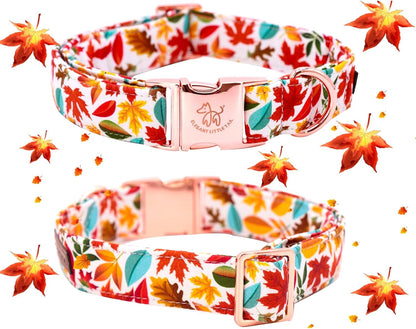 Elegant Little Tail Fall Dog Collar, Male or Female Dog Collar with Bow Adjustable Soft Bow Tie Dog Collars for Small Dogs