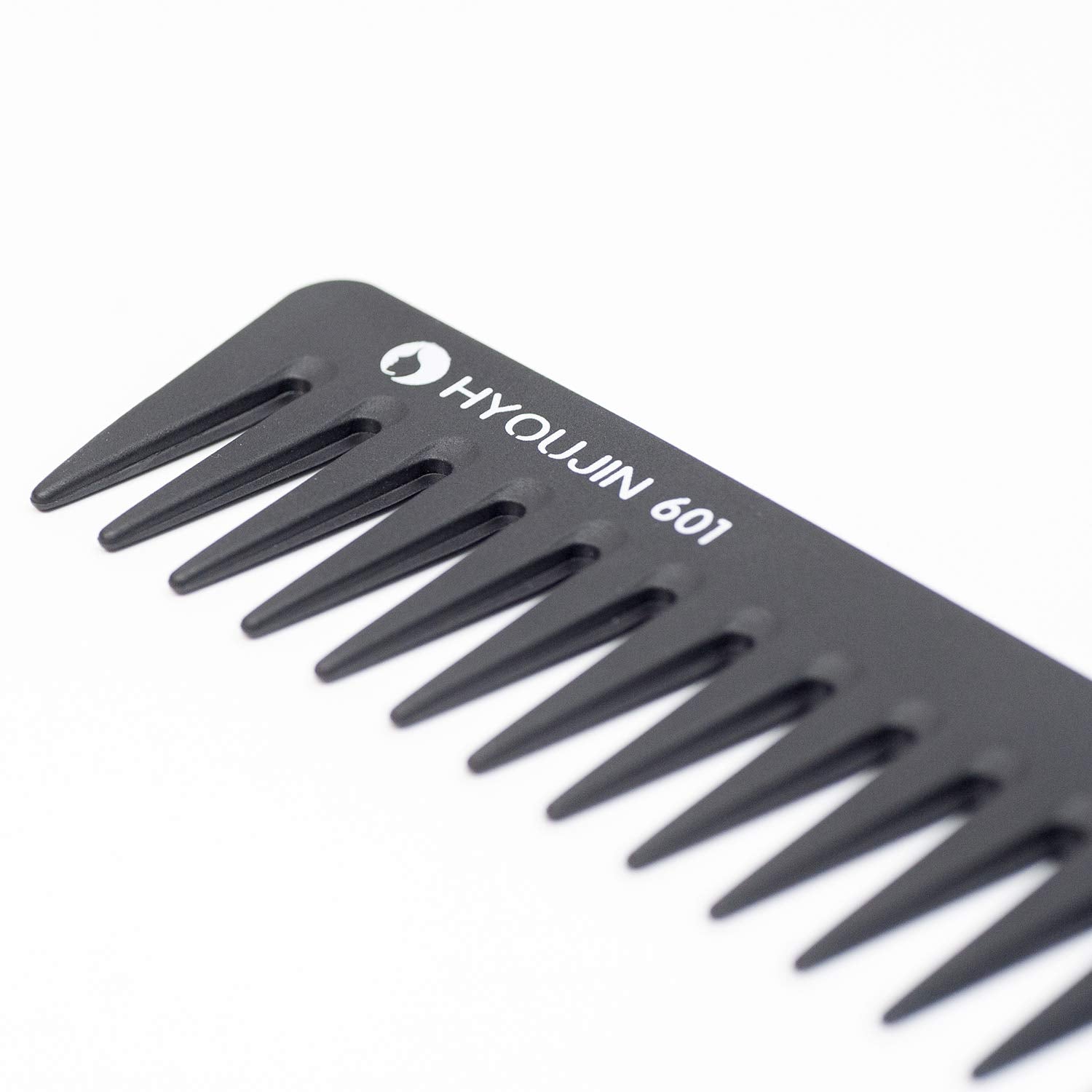 HYOUJIN 601 Black Carbon Wide Tooth Comb Detangling Comb Detangler Hair Comb for Long Wet Hair Hair Straighten Curly Hair 230℃ Heat Resistan