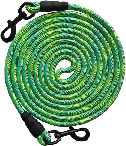 BTINESFUL 8Ft 12Ft 20Ft 30Ft 50Ft 75Ft Dog Tie Out Long Tether Rope Leash, Outdoor Yard Leash, Large Medium Small Dogs Training, Playing, Camping, Backyard (Green, 50 Foot)
