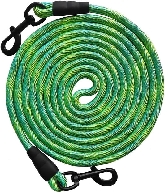 BTINESFUL 8Ft 12Ft 20Ft 30Ft 50Ft 75Ft Dog Tie Out Long Tether Rope Leash, Outdoor Yard Leash, Large Medium Small Dogs Training, Playing, Camping, Backyard (Green, 50 Foot)