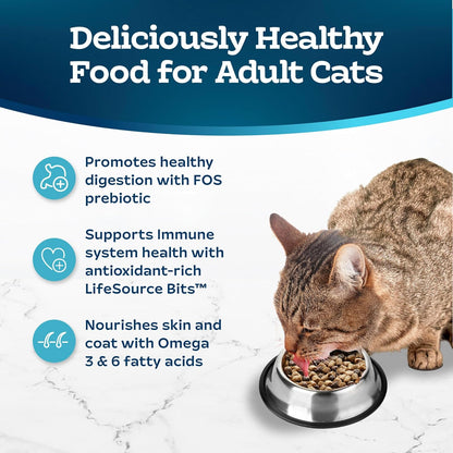 Blue Buffalo Tastefuls Natural Dry Food for Adult Cats, Sensitive Stomach, Chicken & Brown Rice Recipe, 15-Lb Bag