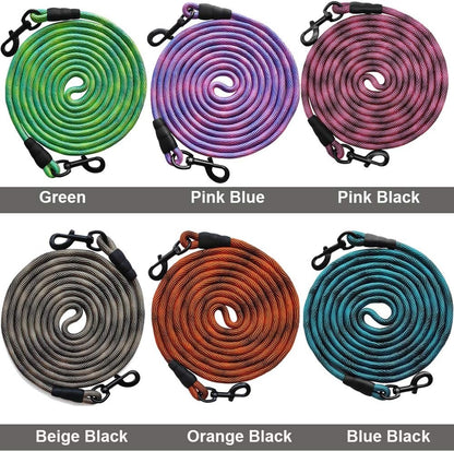 BTINESFUL 8Ft 12Ft 20Ft 30Ft 50Ft 75Ft Dog Tie Out Long Tether Rope Leash, Outdoor Yard Leash, Large Medium Small Dogs Training, Playing, Camping, Backyard (Green, 50 Foot)