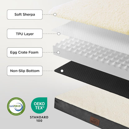 Bedsure XL Dog Beds Large Sized Dog -Comfy Flat Extra Large Pet Beds with Removable Washable Cover, Orthopedic Egg Crate Foam Mat, Suitable for Pet up to 100 Lbs