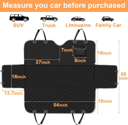 Mancro Dog Car Seat Cover for Back Seat, 2025 Upgraded 600D Heavy Duty Waterproof & Scratch-Resistant Dog Hammock for Car, Back Seat Pet Cover for Dogs with Sedan, Trucks and Suvs, Standard, Black