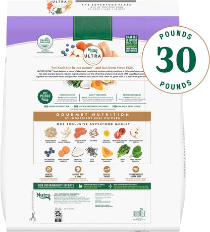 Nutro Ultra Adult Dry Dog Food with a Trio of Proteins from Chicken, Lamb and Salmon, 30 Lb Bag