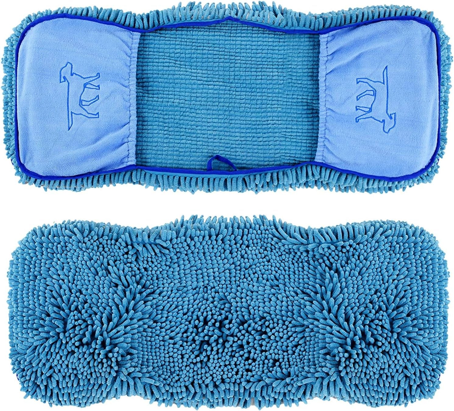 Tuff Pupper Quick Dry Towel for Dogs | Ultra Absorbent Microfiber Shammy | Extra Large 35X15 Size for All Breeds | Comfortable Hand Pockets | Indoor Outdoor Use | Durable Material | Machine Washable