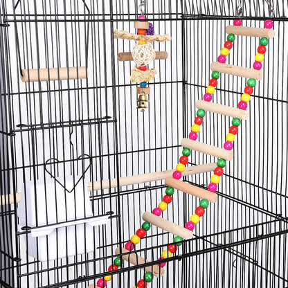 Yaheetech 39-Inch Roof Top Large Flight Parrot Bird Cage for Small Quaker Parrot Cockatiel Sun Parakeet Green Cheek Conure Budgie Finch Lovebird Canary Pet Bird Cage W/Toys