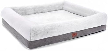 WINDRACING Orthopedic Dog Bed for Medium Dogs, Bolster Sides Dogs Sofa Bed with Removable Washable Cover & Non-Skid Bottom, Soft Pet Bed with Egg Foam Dog Couch for Sleeping, 31 X 25 Inch, Gray
