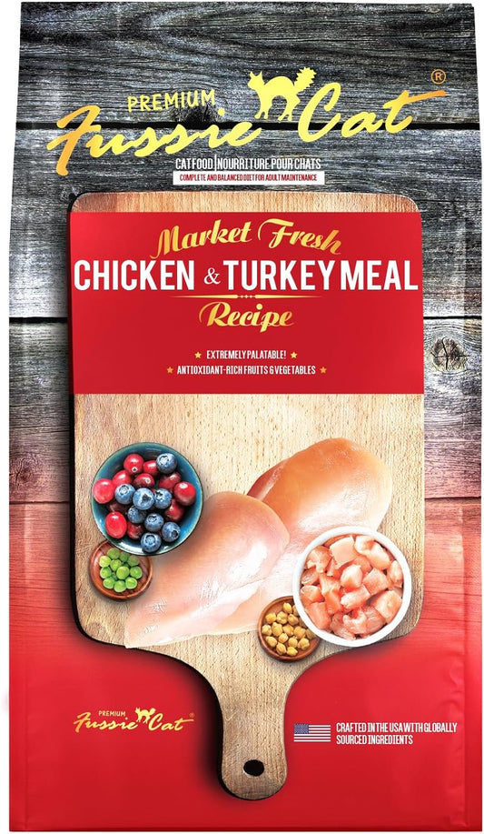 Fussie Cat Market Fresh Chicken & Turkey Meal Formula Grain-Free Dry Cat Food 10Lb