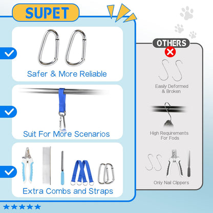 Dog Grooming Hammock Harness for Dogs Cats, Relaxation Pet Nail Clipper Hammock, Restraint Dog & Small Animal Leashes Sling for Groomingk for Nail Trimming (Blue, 2XS)