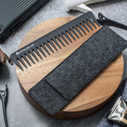 HYOUJIN 601 Black Carbon Wide Tooth Comb Detangling Comb Detangler Hair Comb for Long Wet Hair Hair Straighten Curly Hair 230℃ Heat Resistan