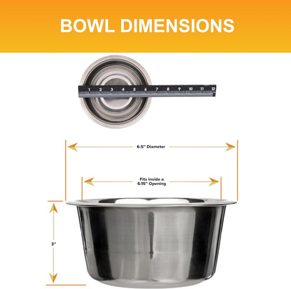 Neater Pet Brands 5 Cup (40 Oz.) Stainless Steel Dog Bowls, 1 Single Neater Feeder Replacement Bowl (Medium Deluxe Model), Dog Food Bowl or Water Bowls, Dishwasher Safe Metal Dish for Medium Dogs