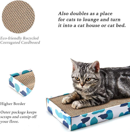 PEEKAB Cat Scratcher Cardboard Reversible Cat Cat Scratch Pad Kitty Corrugated Scratching Bed Catnip Included (1 Pack)