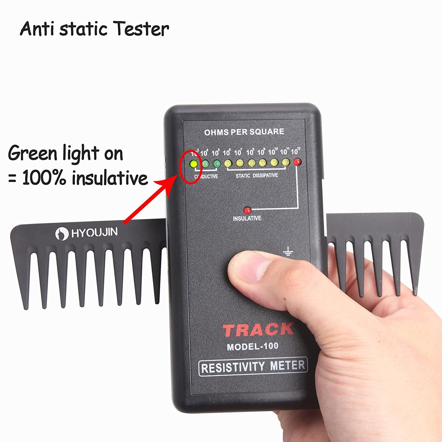 HYOUJIN 601 Black Carbon Wide Tooth Comb Detangling Comb Detangler Hair Comb for Long Wet Hair Hair Straighten Curly Hair 230℃ Heat Resistan