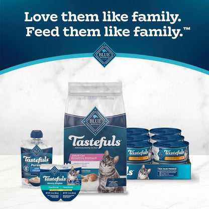 Blue Buffalo Tastefuls Natural Dry Food for Adult Cats, Sensitive Stomach, Chicken & Brown Rice Recipe, 15-Lb Bag