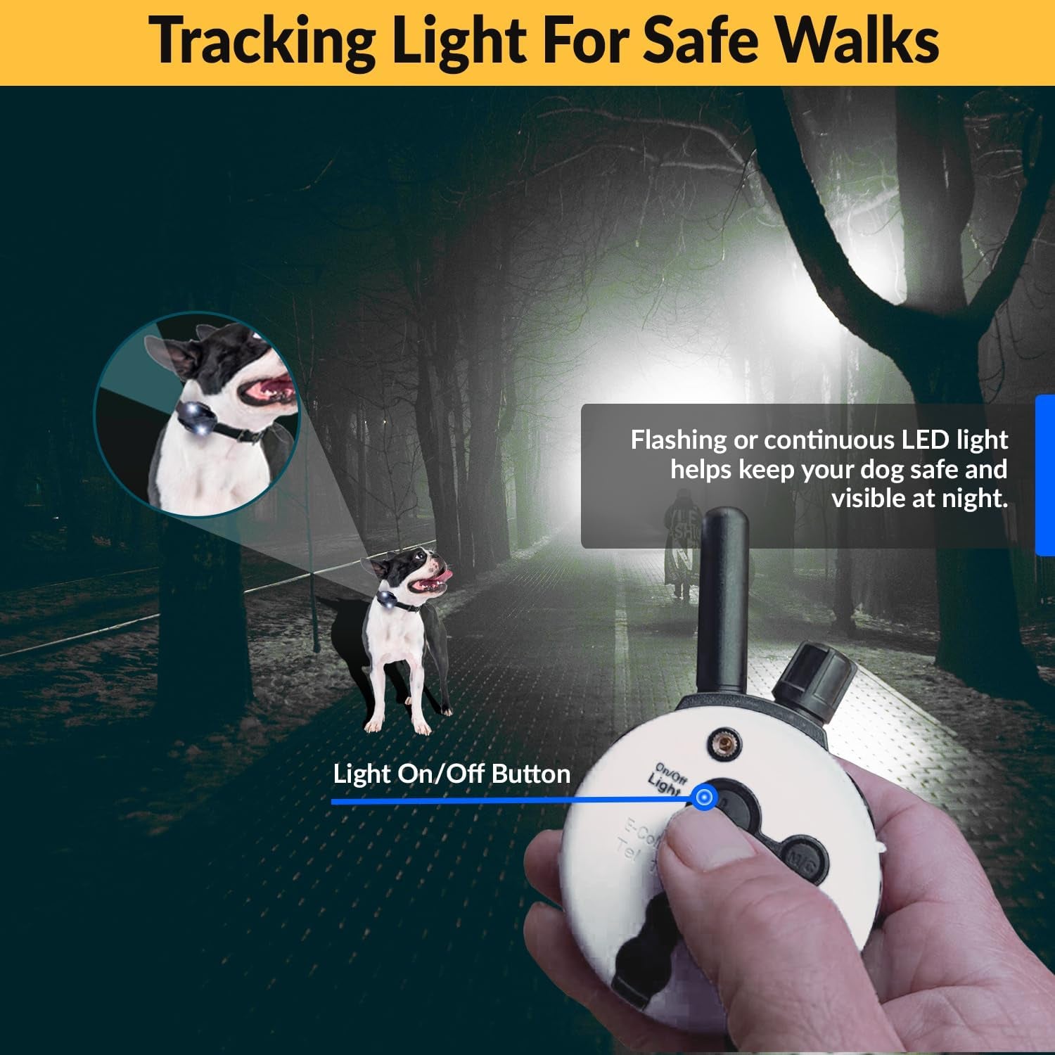 Educator E-Collar Dog Training Collar, Rechargeable Remote + Finger Clicker, for Small to Medium Dogs, Humane Tapping Stimulation, 100 Levels, Tone, Light, 1/2 Mile 1 Dog, Zen