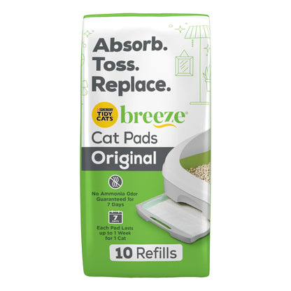 (10 Pack)   Breeze Bright Lemongrass Scented Ion Cat Litter Pads Refill Pack
